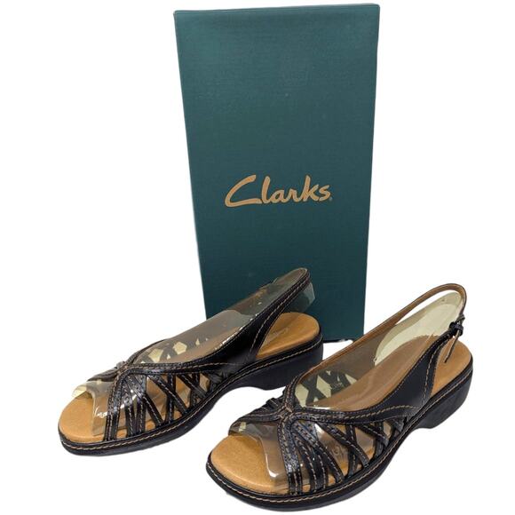 Clarks Winter Women’s Black Slingback Sandals – Size 8 M – NWT - Picture 3 of 4